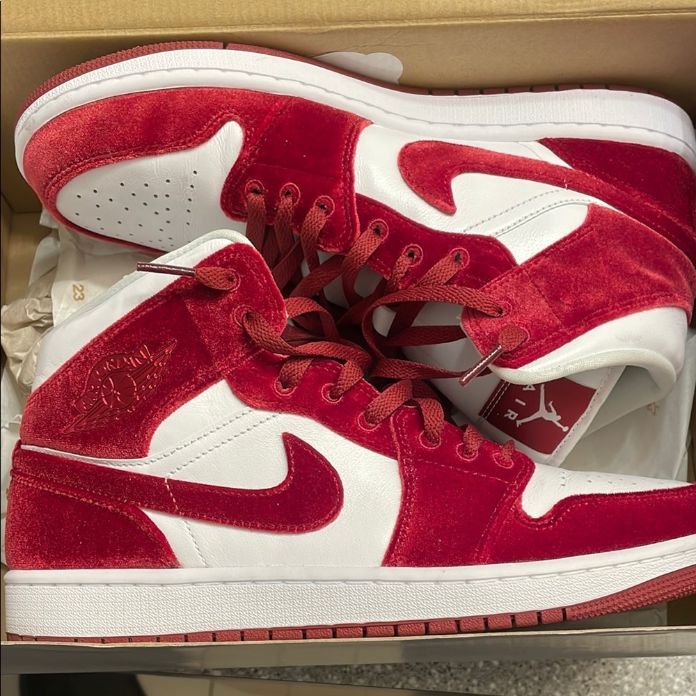 Jordan Red and White Women's Sneakers